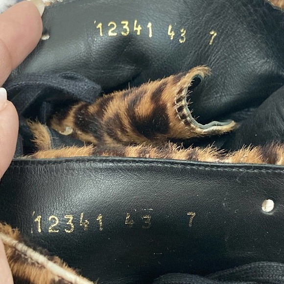 Freda Salvador Ace Bootie Women's Size 7 Lace Up Combat Boots Cheetah Haircalf - Picture 11 of 13